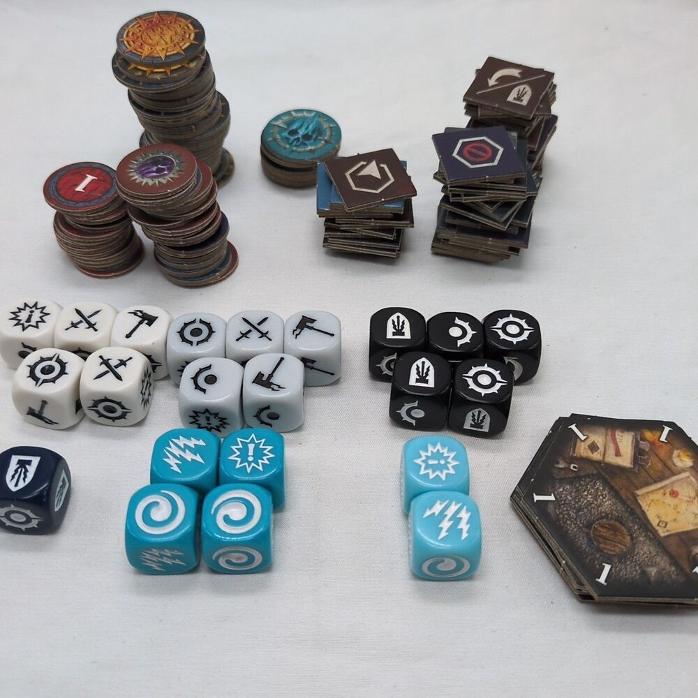 (50+) Warhammer Underworlds Dice And Cardboard Tokens